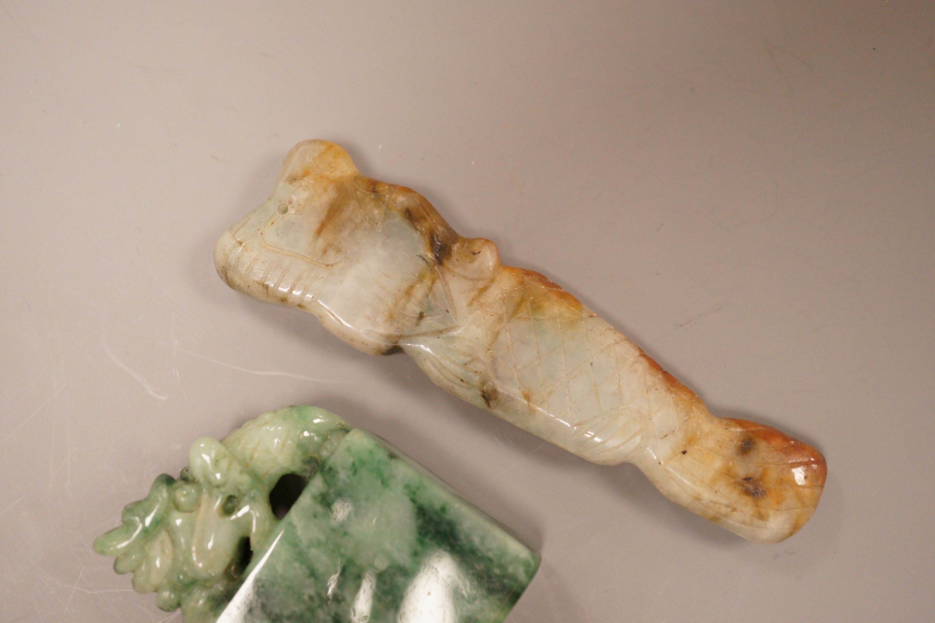 Two Chinese jadeite carvings